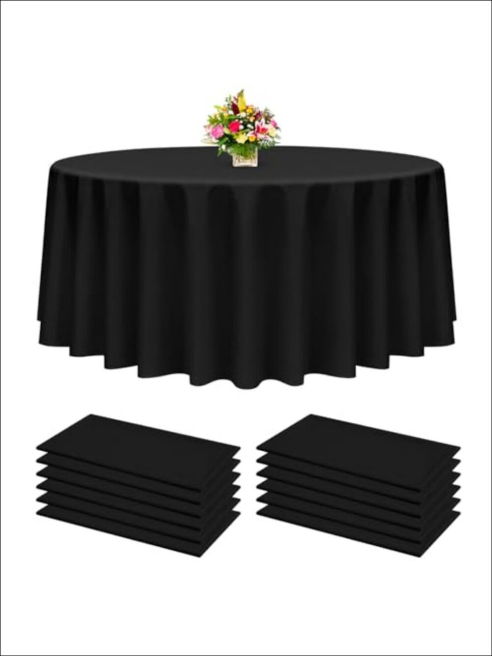 12 Pack Disposable Plastic Tablecloth 96 Inch Round for Parties